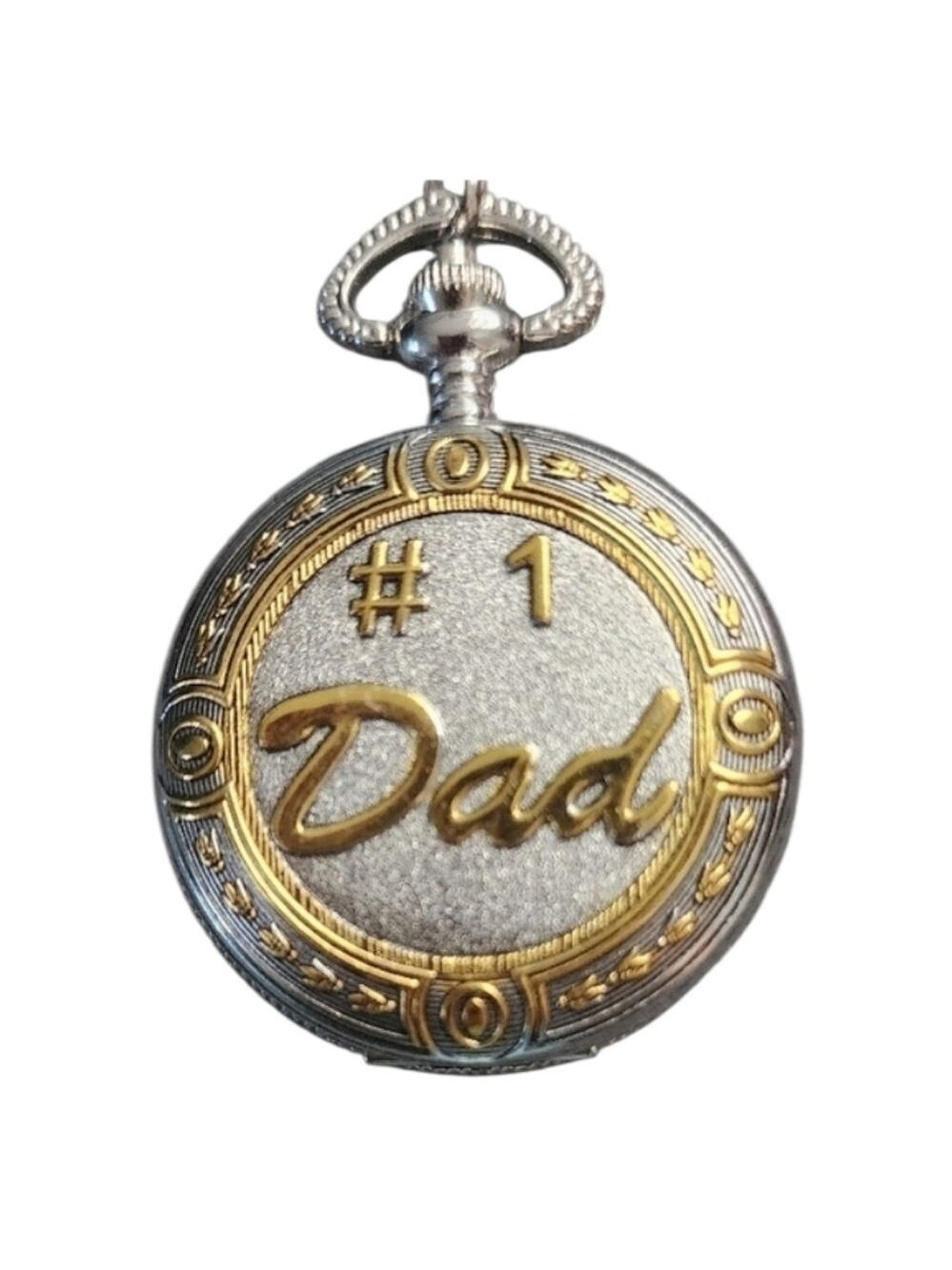 Pocket Watch Chain Leather Pouch #1 Dad Two Tone